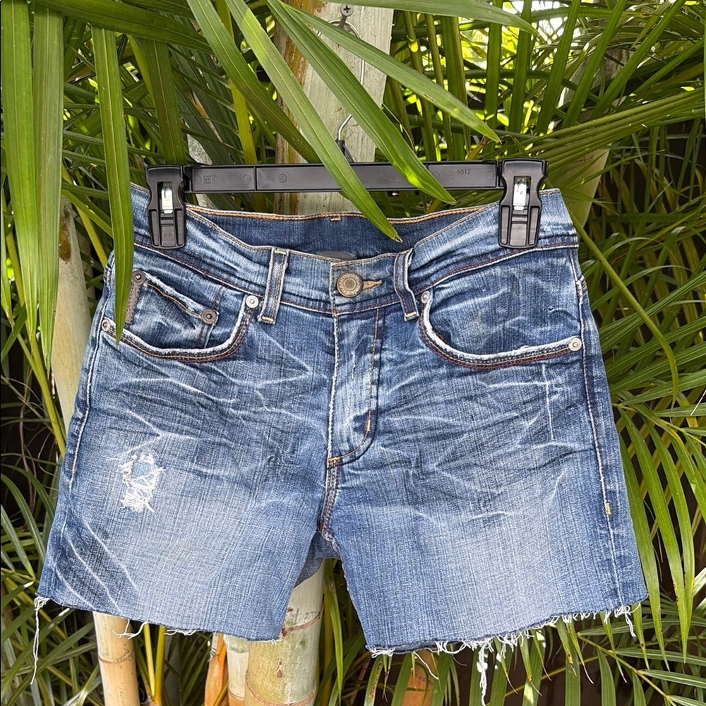 Armani Exchange Distressed Denim Shorts